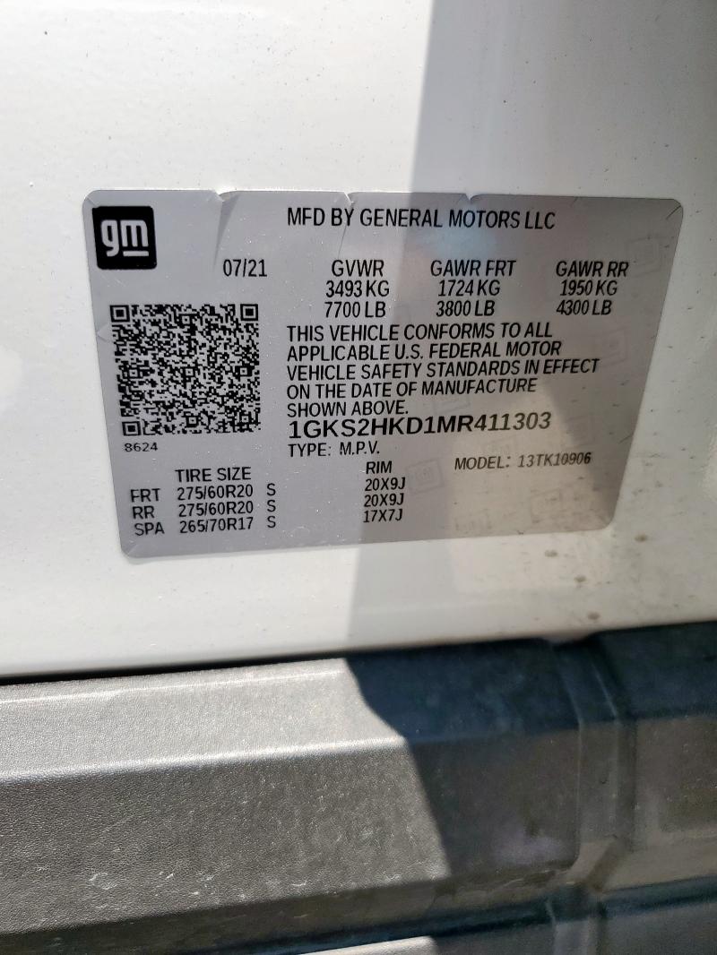 2021 GMC YUKON XL K 1GKS2HKD1MR411303
