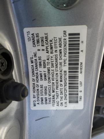 2016 HONDA CIVIC EX 2HGFC2F7XGH521638