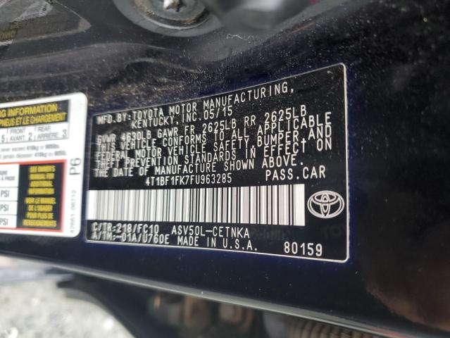 2015 TOYOTA CAMRY LE 4T1BF1FK7FU963285