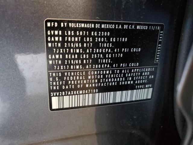 2019 VOLKSWAGEN TIGUAN SE 3VV2B7AX6KM047199