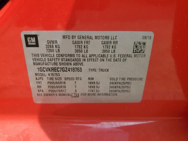2016 CHEVROLET SILVERADO 1GCVKREC7GZ418763