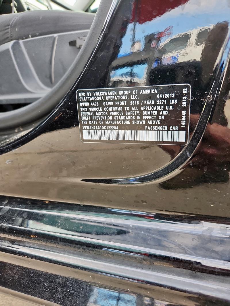 2013 VOLKSWAGEN PASSAT S - 1VWAH7A31DC122284