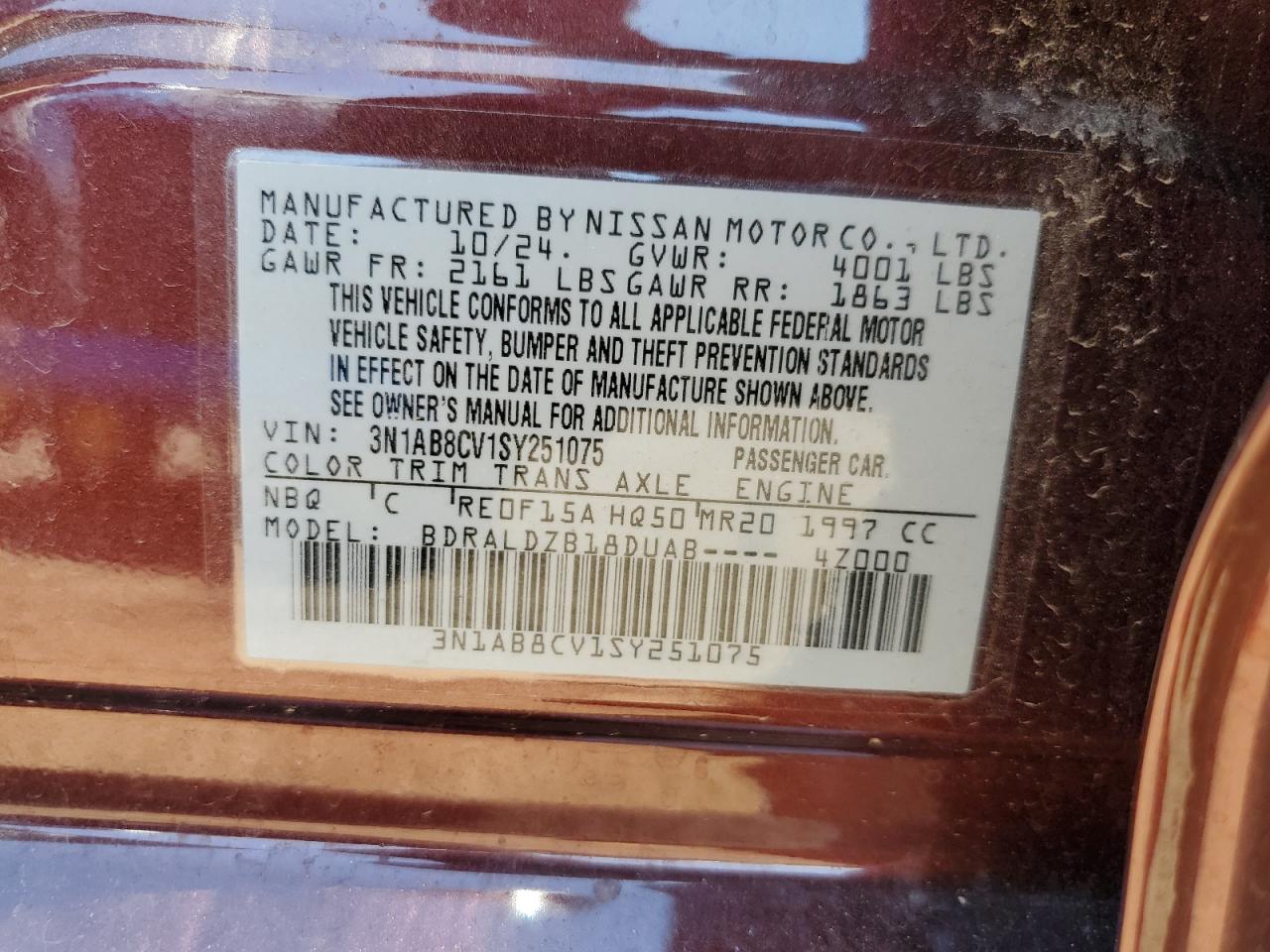 Lot #3247730226 2025 NISSAN SENTRA SV