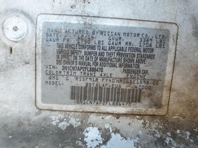 2015 NISSAN VERSA S 3N1CN7AP2FL886470