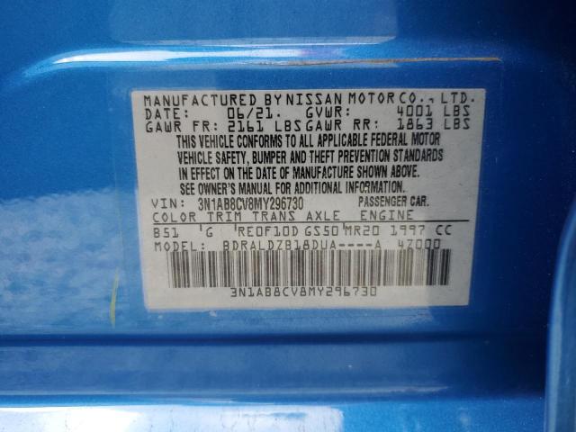 2021 NISSAN SENTRA SV - 3N1AB8CV8MY296730