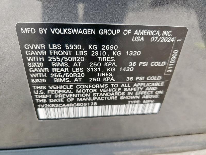 2024 VOLKSWAGEN ATLAS SE - 1V2KR2CA4RC609178