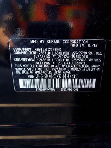 2019 SUBARU FORESTER S JF2SKAPCXKH497461