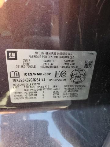 2016 GMC YUKON SLT 1GKS2BKC2GR234141