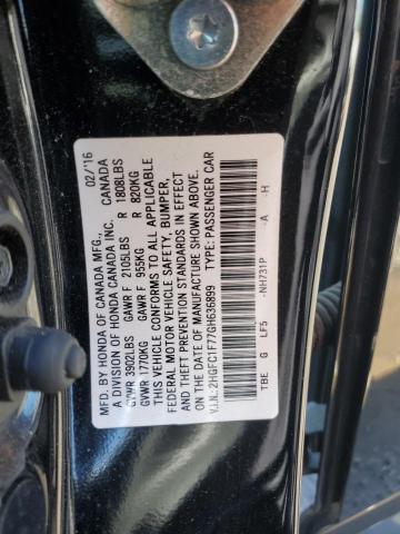 2016 HONDA CIVIC EXL 2HGFC1F77GH636899
