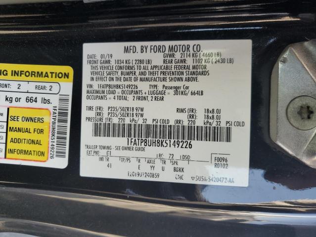 2019 FORD MUSTANG 1FATP8UH8K5149226
