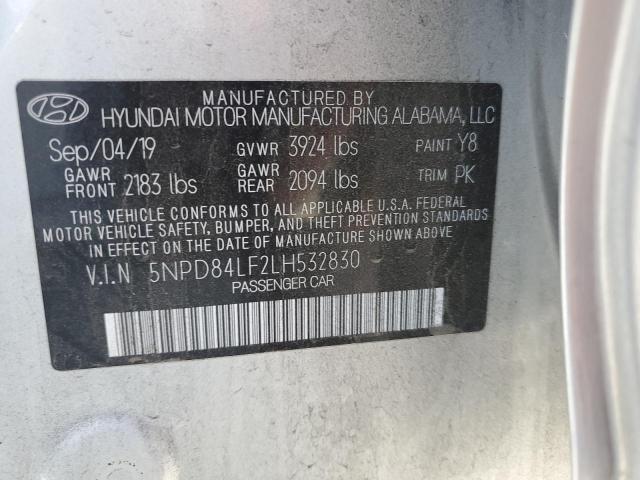 2020 HYUNDAI ELANTRA SEL 5NPD84LF2LH532830