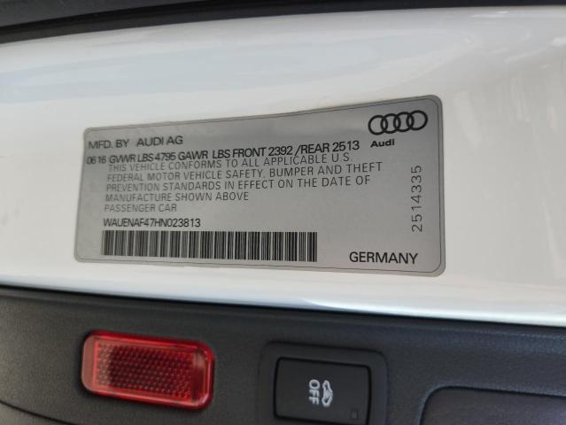 2017 AUDI A4 PREMIUM WAUENAF47HN023813