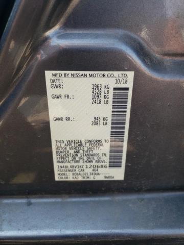 2019 NISSAN ALTIMA S 1N4BL4BV1KC120686