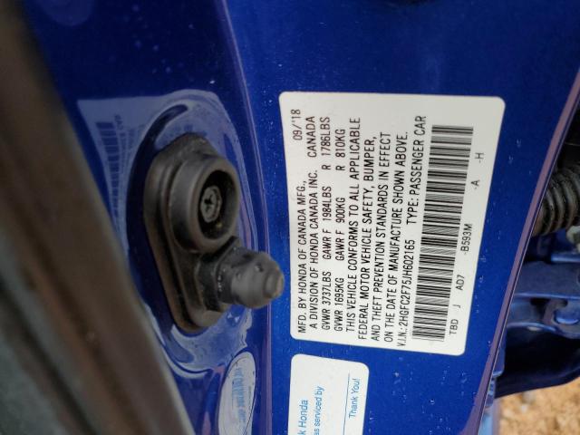 2018 HONDA CIVIC EX 2HGFC2F75JH602165
