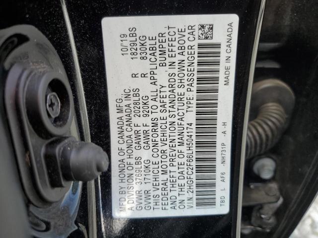 2020 HONDA CIVIC LX 2HGFC2F66LH504174