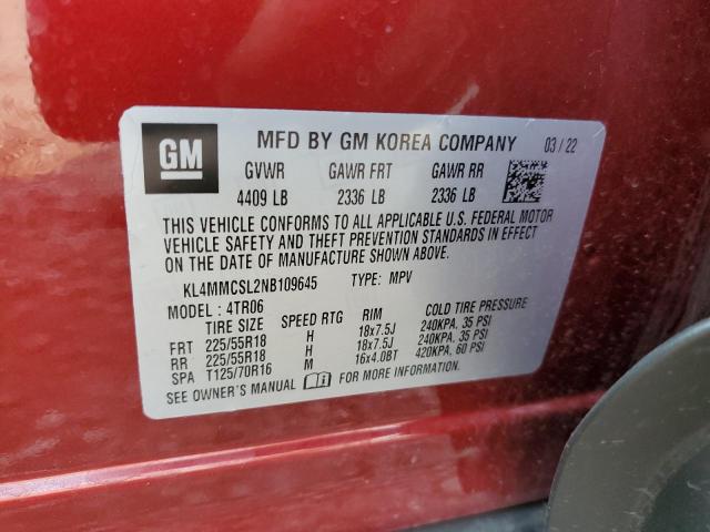 2022 BUICK ENCORE GX KL4MMCSL2NB109645