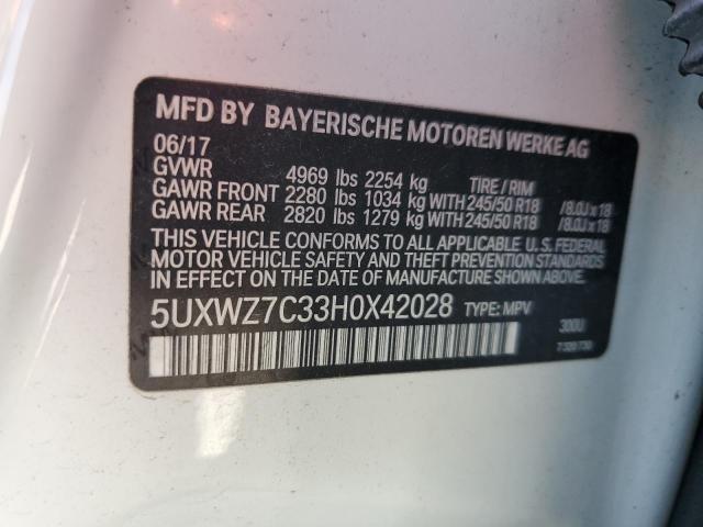 2017 BMW X3 SDRIVE2 5UXWZ7C33H0X42028