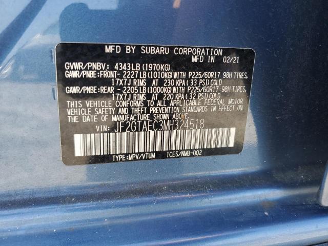 2021 SUBARU CROSSTREK JF2GTAEC3MH324518