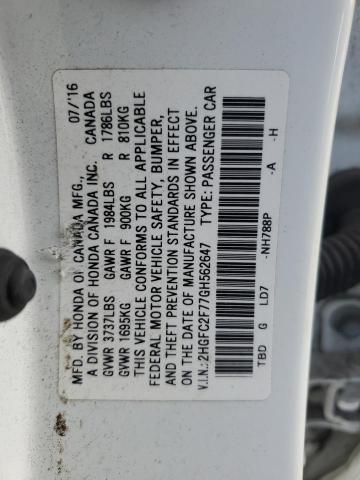 2016 HONDA CIVIC EX 2HGFC2F77GH562647