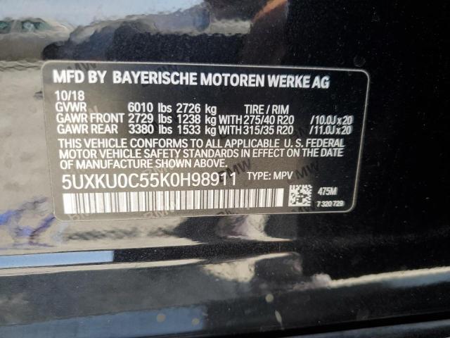 2019 BMW X6 SDRIVE3 5UXKU0C55K0H98911