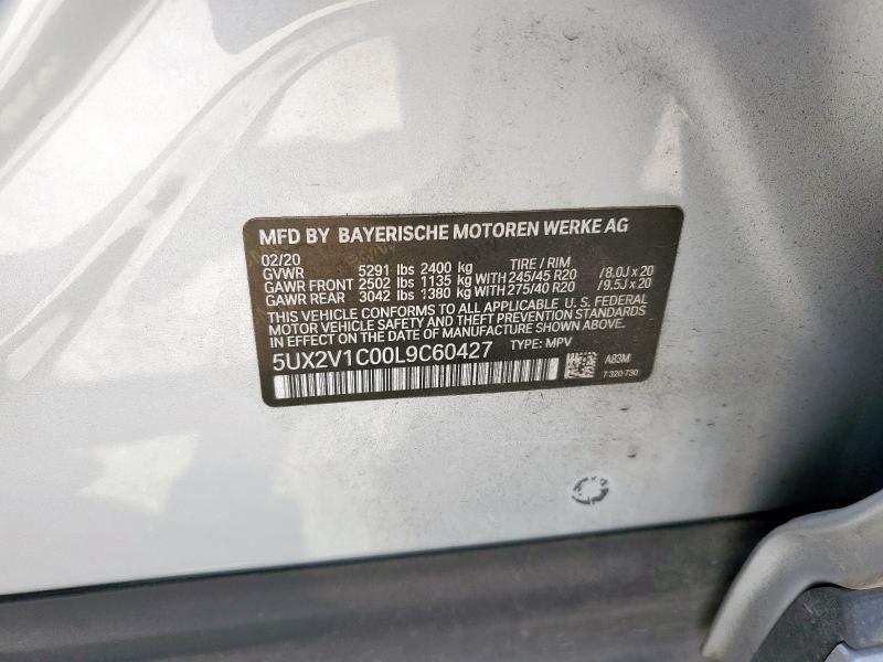 2020 BMW X4 XDRIVE3 5UX2V1C00L9C60427