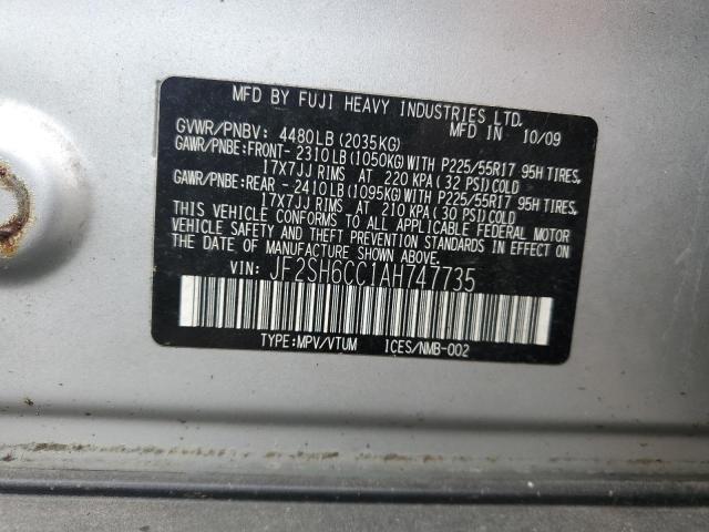 2010 SUBARU FORESTER 2 - JF2SH6CC1AH747735