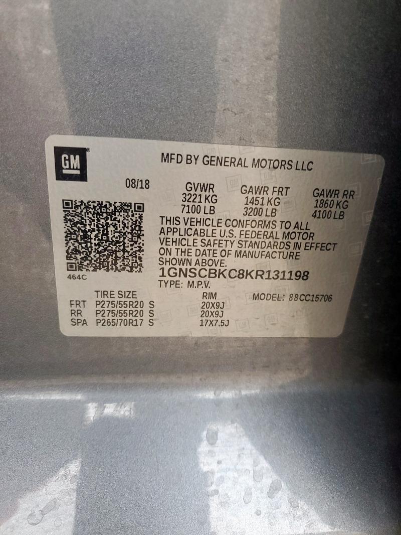 2019 CHEVROLET TAHOE C150 1GNSCBKC8KR131198