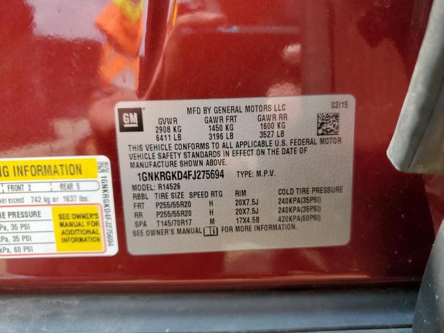 2015 CHEVROLET TRAVERSE L 1GNKRGKD4FJ275694
