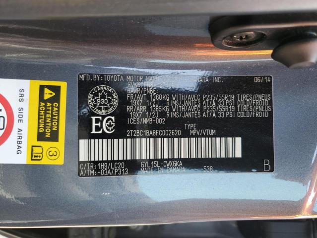 2015 LEXUS RX 450H 2T2BC1BA8FC002620