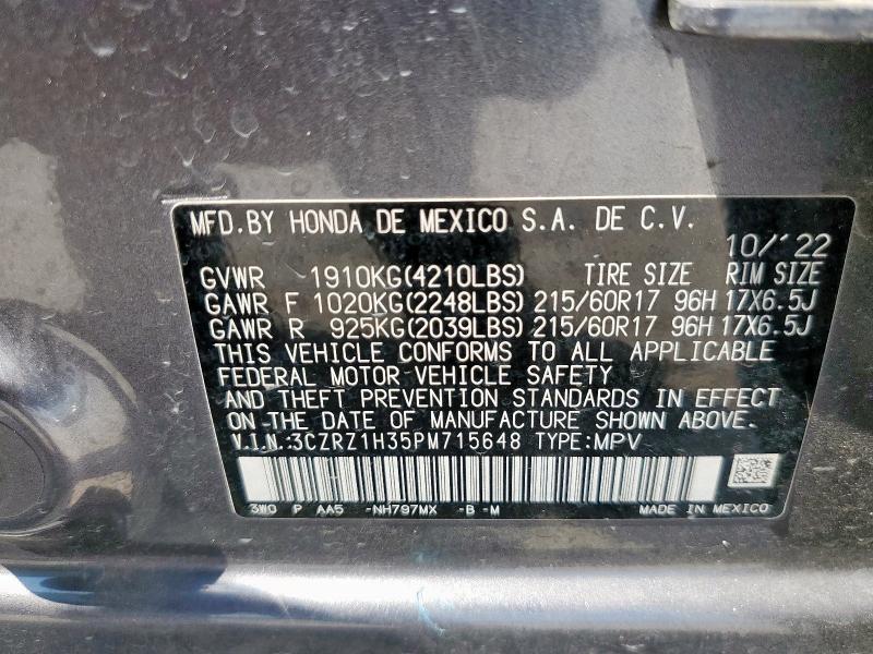 2023 HONDA HR-V LX 3CZRZ1H35PM715648