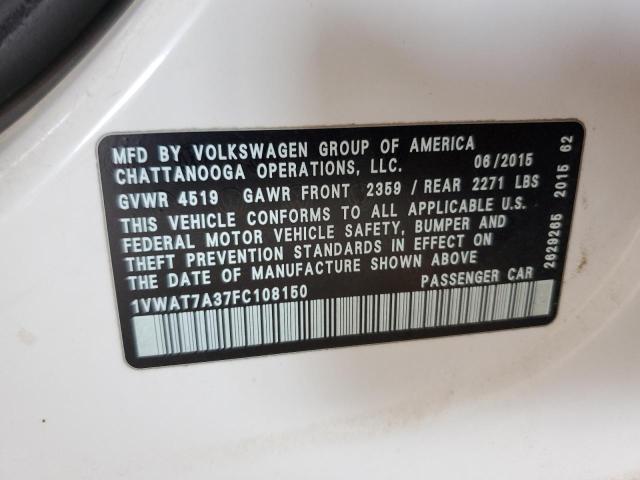 2015 VOLKSWAGEN PASSAT S 1VWAT7A37FC108150
