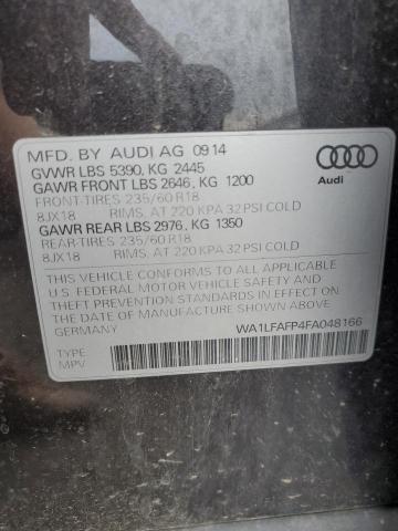 2015 AUDI Q5 PREMIUM WA1LFAFP4FA048166