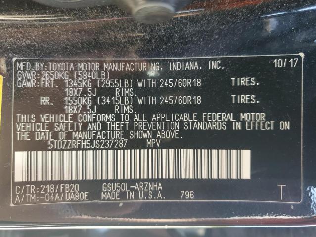 2018 TOYOTA HIGHLANDER LE 5TDZZRFH5JS237287