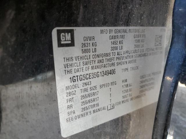 2016 GMC CANYON SLE 1GTG5CE35G1349406