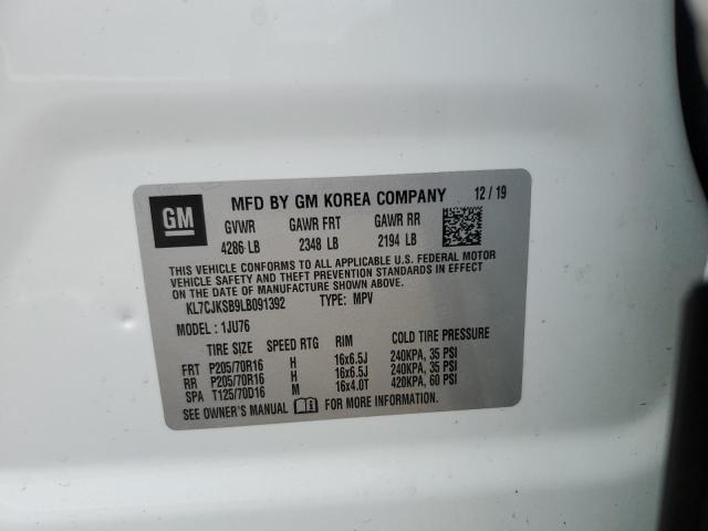 2020 CHEVROLET TRAX LS KL7CJKSB9LB091392