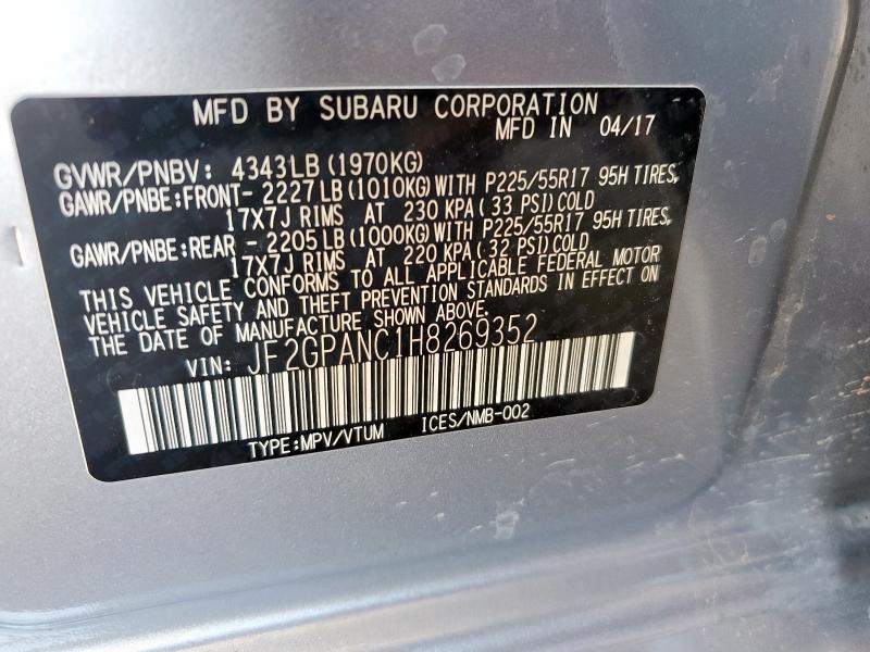 2017 SUBARU CROSSTREK JF2GPANC1H8269352