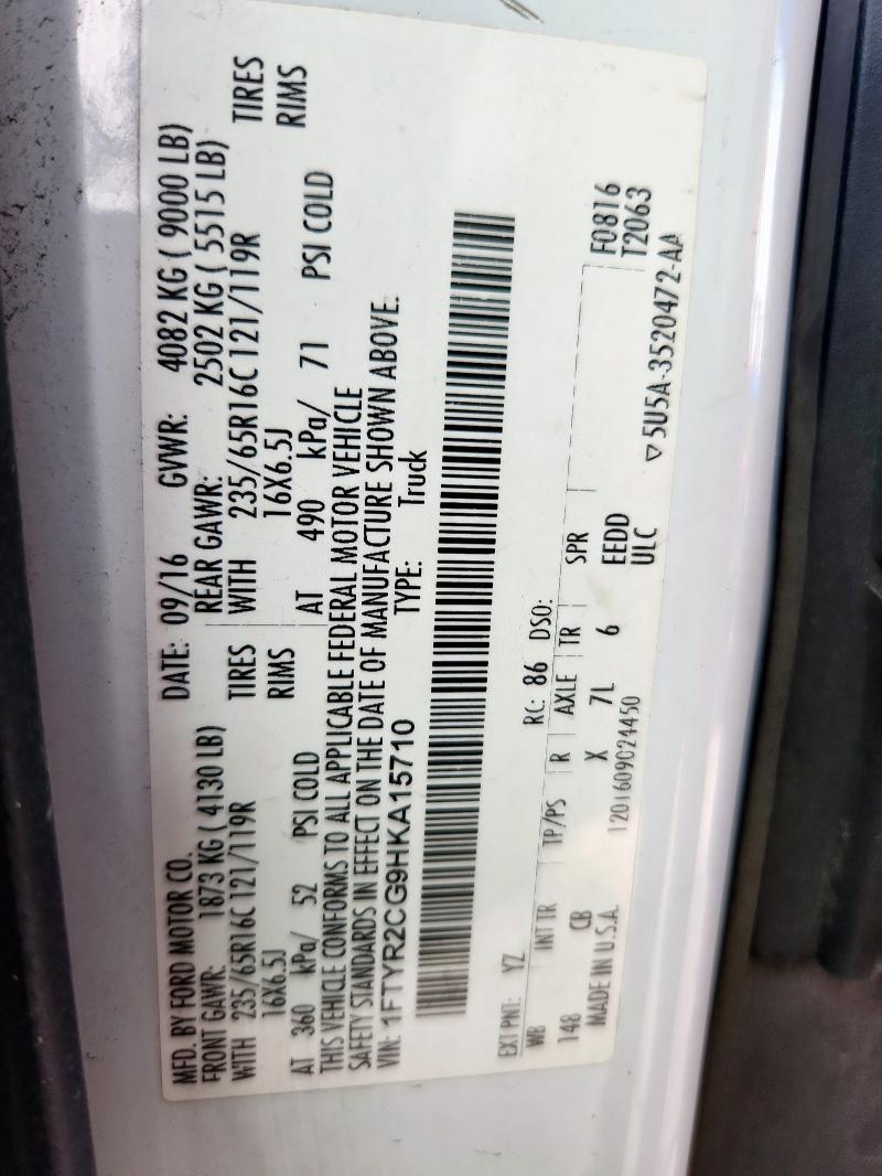 2017 FORD TRANSIT T- 1FTYR2CG9HKA15710