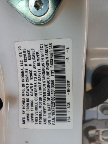 2020 HONDA CIVIC LX 19XFC2F60LE010368
