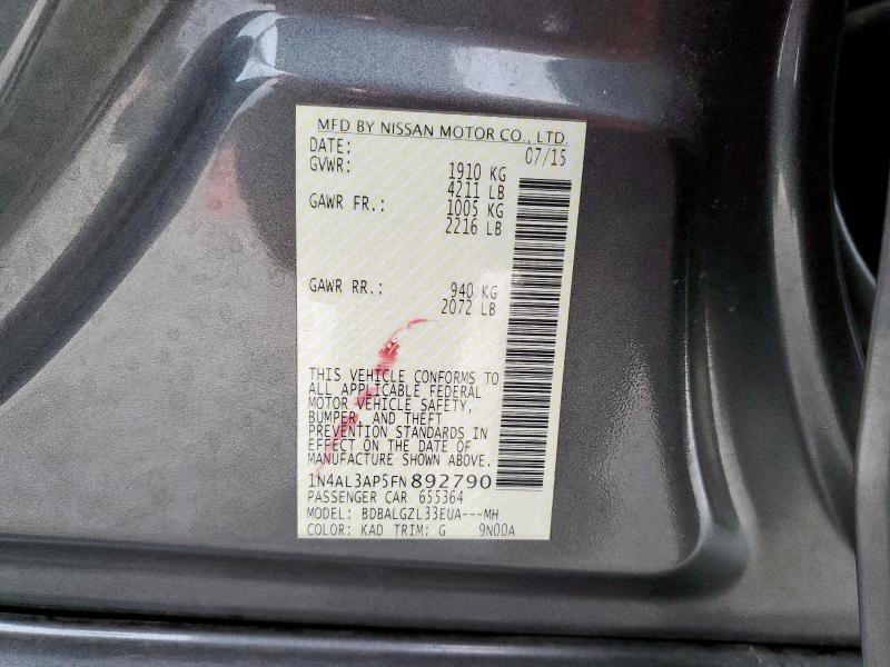 2015 NISSAN ALTIMA 2.5 1N4AL3AP5FN892790