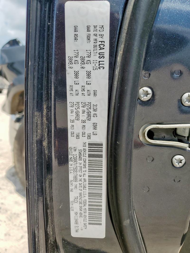 2016 RAM 1500 LARAMIE - 1C6RR7VT5GS170899
