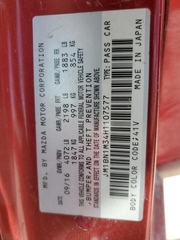 2017 MAZDA 3 GRAND TO JM1BN1M34H1107577