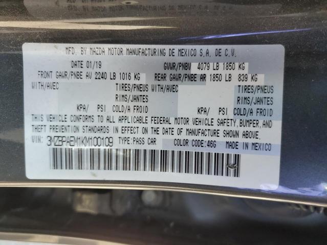 2019 MAZDA 3 PREMIUM 3MZBPAEM1KM100109