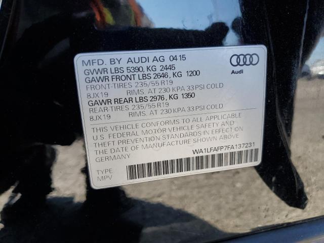 2015 AUDI Q5 PREMIUM WA1LFAFP7FA137231