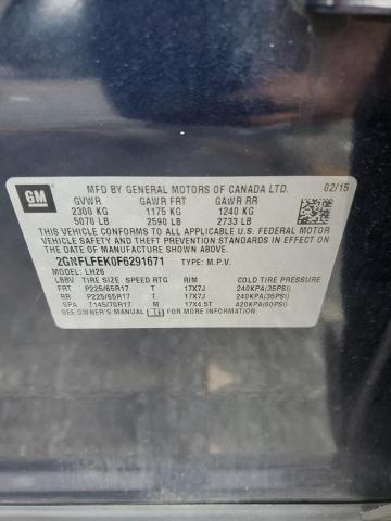 2015 CHEVROLET EQUINOX LT 2GNFLFEK0F6291671