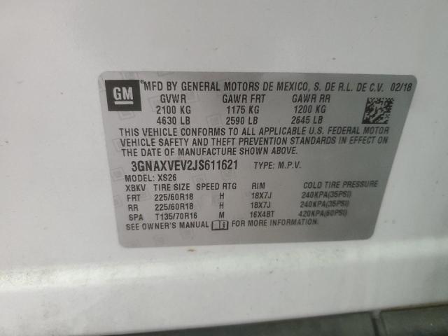 2018 CHEVROLET EQUINOX PR 3GNAXVEV2JS611621
