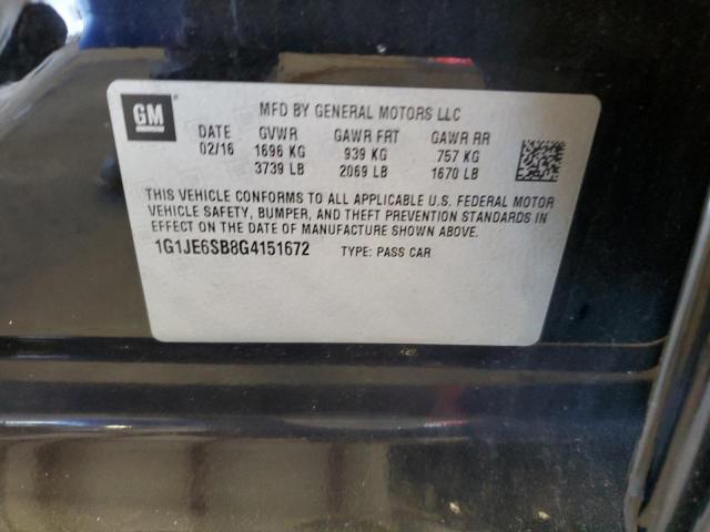 2016 CHEVROLET SONIC LTZ 1G1JE6SB8G4151672