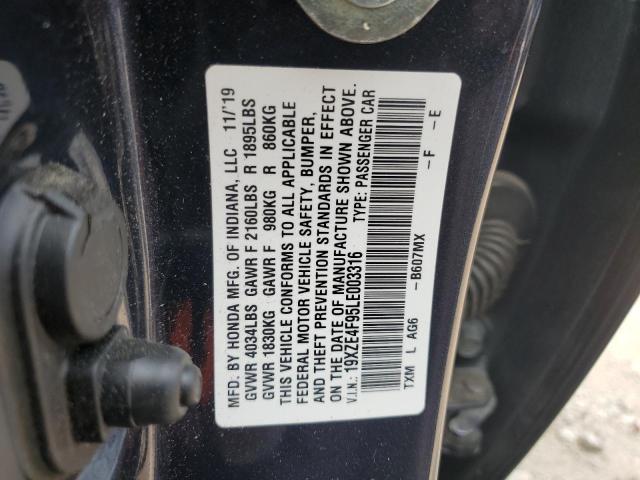 2020 HONDA INSIGHT TO 19XZE4F95LE003316