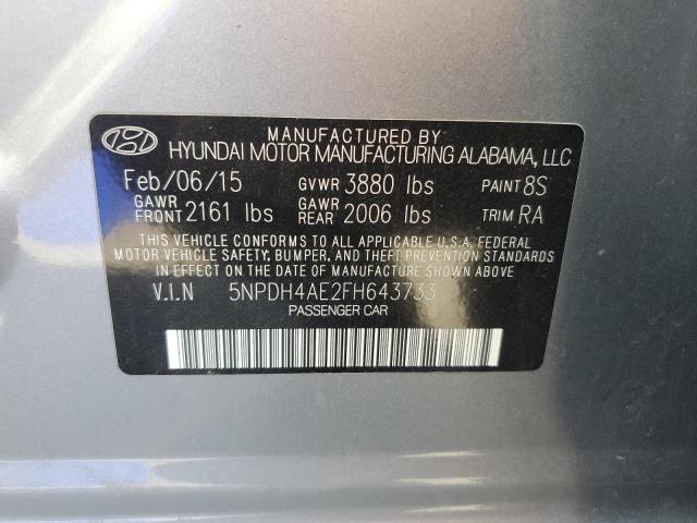 2015 HYUNDAI ELANTRA SE 5NPDH4AE2FH643733