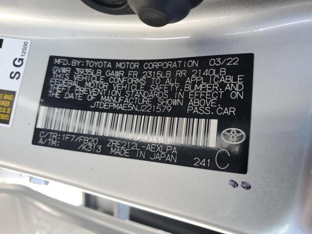 2022 TOYOTA COROLLA LE - JTDEPMAE5NJ221579