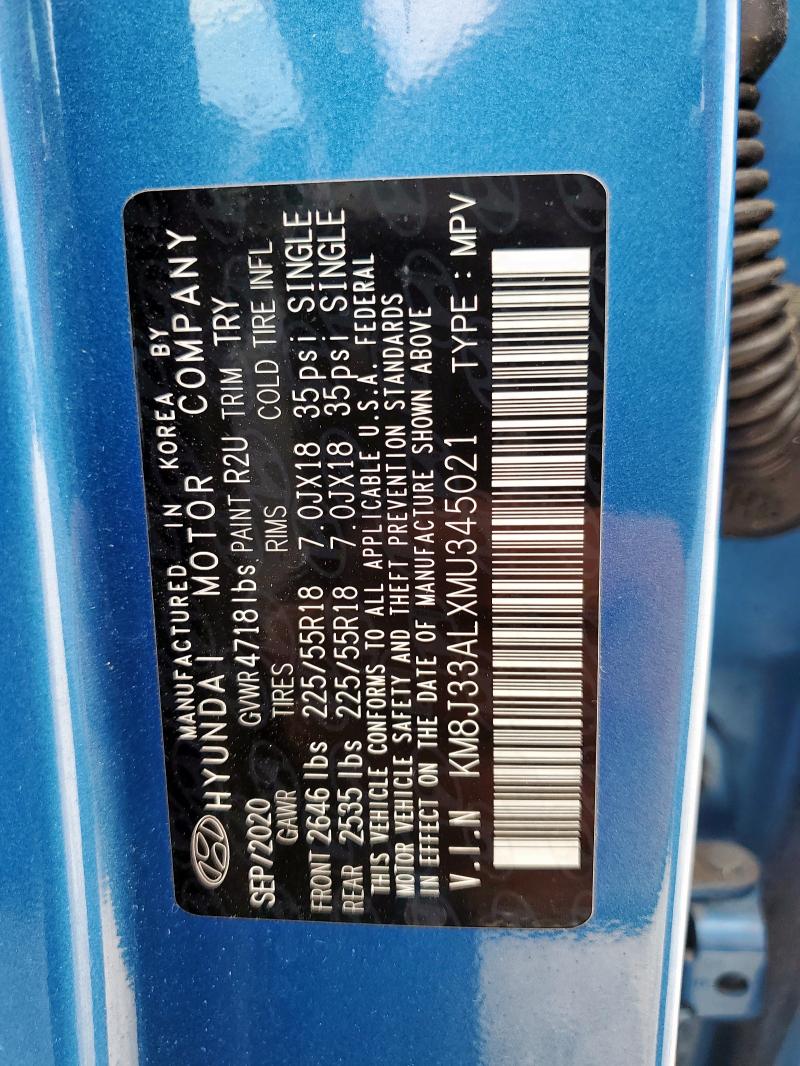 2021 HYUNDAI TUCSON LIM - KM8J33ALXMU345021